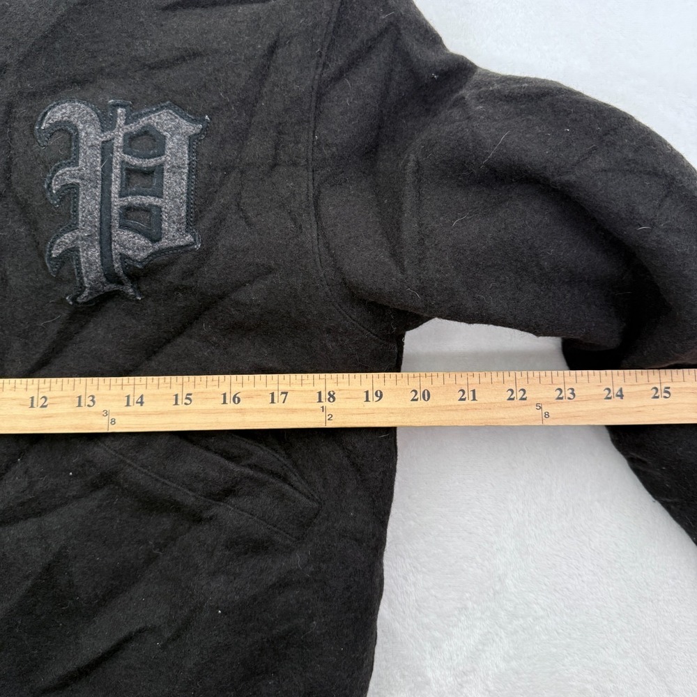 Polo Ralph Lauren Varsity Jacket Mens M Black 100% Wool P Logo Embroidered - Picture 6 of 11